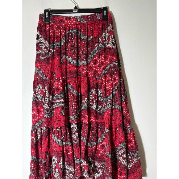 Xirena Red and Navy Maxi Skirt Sz S - Picture 1 of 2